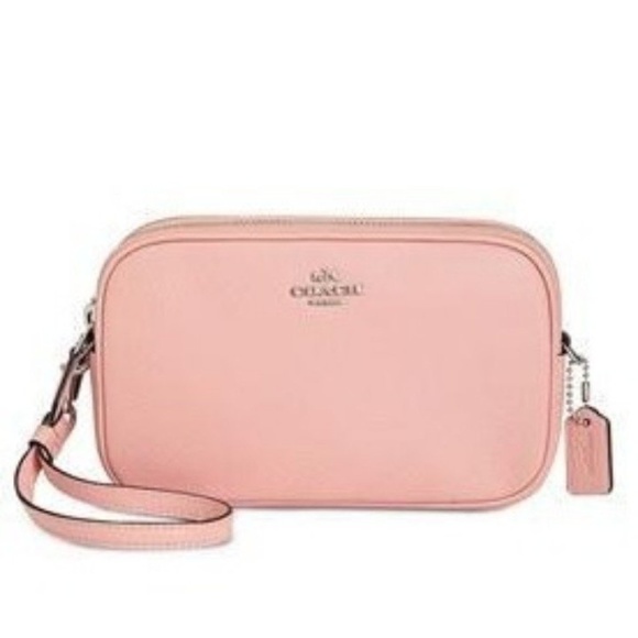 Coach Handbags - Coach Leather Boxed Crossbody Clutch Peony Pink
